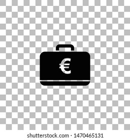 Suitcase. Black flat icon on a transparent background. Pictogram for your project