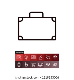 Suitcase black friday vector icon