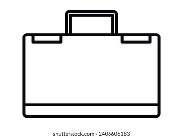 Suitcase black icon on white background.