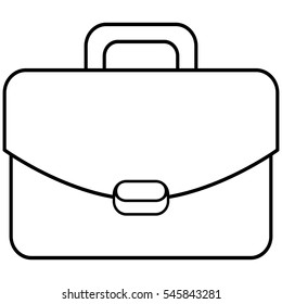 Suitcase black and white icon isolated on white background. Modern colorful flat pictogram, business, marketing.