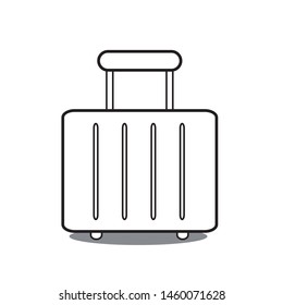 Travel´s suitcase. Black and white. Small suitcase icon. Line icon
