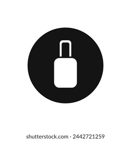Suitcase black and white vector icon