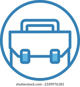 Suitcase Blue Icon - Single Icon, Vector