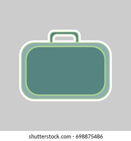 Suitcase blue-green isolated decorative sticker