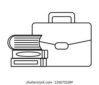 suitcase and books stacked