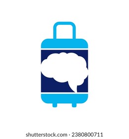Suitcase Brain logo design vector. Creative Brain logo concepts template