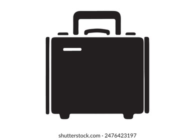 suitcase, briefcase, bag, and case Icon silhouette vector isolated on a white background