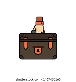 Suitcase, Briefcase, Business, Case, Documents, Marketing, Portfolio  Flat Color Icon. Vector icon banner Template. Vector Icon Template background