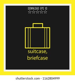 suitcase, briefcase vector icon