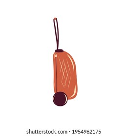 Suitcase brown art drawing with abstract shape. Art design minimal and wall art. Vector illustration flat style.