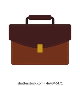 suitcase brown bag office icon. Isolated and flat illustration. Vector graphic