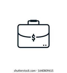 Suitcase, business briefcase outline icons. Vector illustration. Editable stroke. Isolated icon suitable for web, infographics, interface and apps.