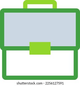 Suitcase business icon with green duotone style. Vacation, luggage, travel, journey, baggage, bag, trip. Vector illustration