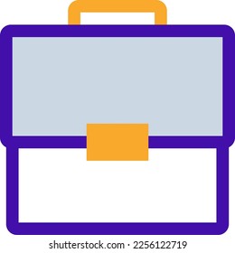 Suitcase business icon with purple and orange duotone style. Vacation, luggage, travel, journey, baggage, bag, trip. Vector illustration