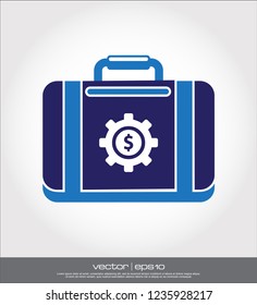 suitcase business vector icon