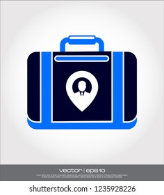 suitcase business vector icon