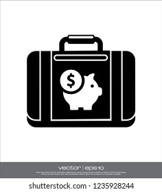 suitcase business vector icon