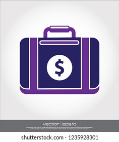 suitcase business vector icon