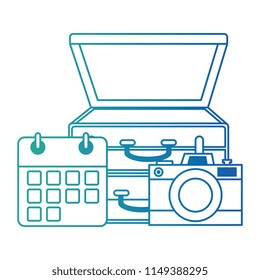suitcase with camera and calendar