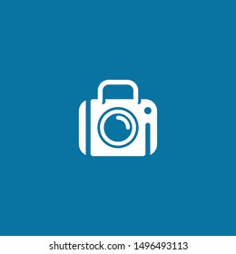 Suitcase and camera logo. Creative photography logo design inspiration