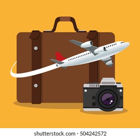Suitcase and camera for travel design