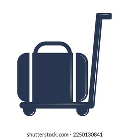 suitcase in cart icon isolated