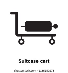 Suitcase cart icon vector isolated on white background, Suitcase cart transparent sign , vacation symbols