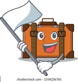 suitcase with in the cartoon bring flag shape