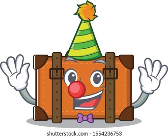 suitcase with in the cartoon clown shape