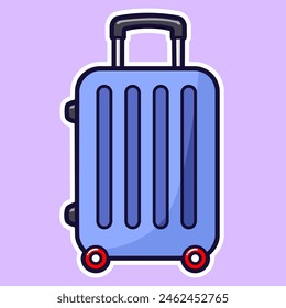 suitcase cartoon digital sticker illustration