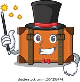 suitcase with in the cartoon magician shape