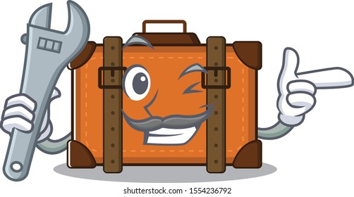 suitcase with in the cartoon mechanic shape
