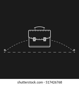 Suitcase. Case. Portfolio. Delivery. Black Background