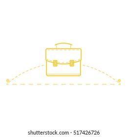 Suitcase. Case. Portfolio. Delivery. Yellow
