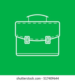 Suitcase. Case. Portfolio. Green Background
