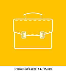 Suitcase. Case. Portfolio. Yellow Background