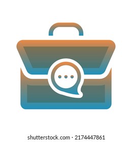 suitcase chat logo gradient design template icon element