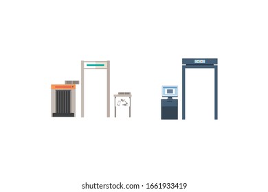 Ilustración del vector de objetos aeroportuarios de comprobación de maletas