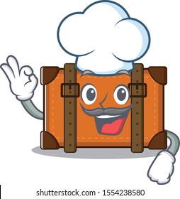 suitcase chef in the cartoon with mascot