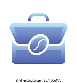 suitcase coffee logo gradient design template icon element