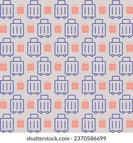 Suitcase Colorful seamless repeating pattern beautiful vector illustration background