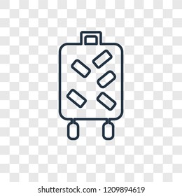 Suitcase concept vector linear icon isolated on transparent background, Suitcase concept transparency concept in outline style