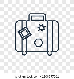 Suitcase concept vector linear icon isolated on transparent background, Suitcase concept transparency concept in outline style