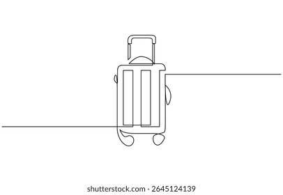 Koffer durchgehende einzeilige Zeichnung Illustration. Einzeilige Zeichnung, editierbares Strich-Vektor-Design-Objekt für Banner-Flyer-Konzept.
