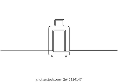 Suitcase continuous one line drawing illustration. Single line drawing, Editable stroke vector design object for banner flyer concept.