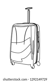 suitcase contour vector illustration isolated