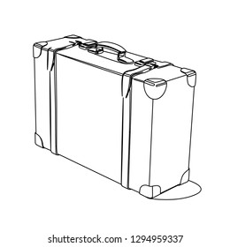 suitcase contour vector illustration isolated