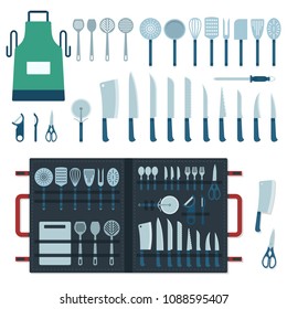 Suitcase with cooking utensils