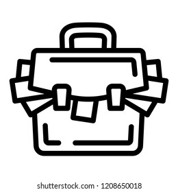 Suitcase corruption money icon. Outline suitcase corruption money vector icon for web design isolated on white background