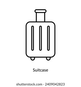 Suitcase creative icon. Suitcase icon liner illustration for travel used for web, mobile on white background..eps